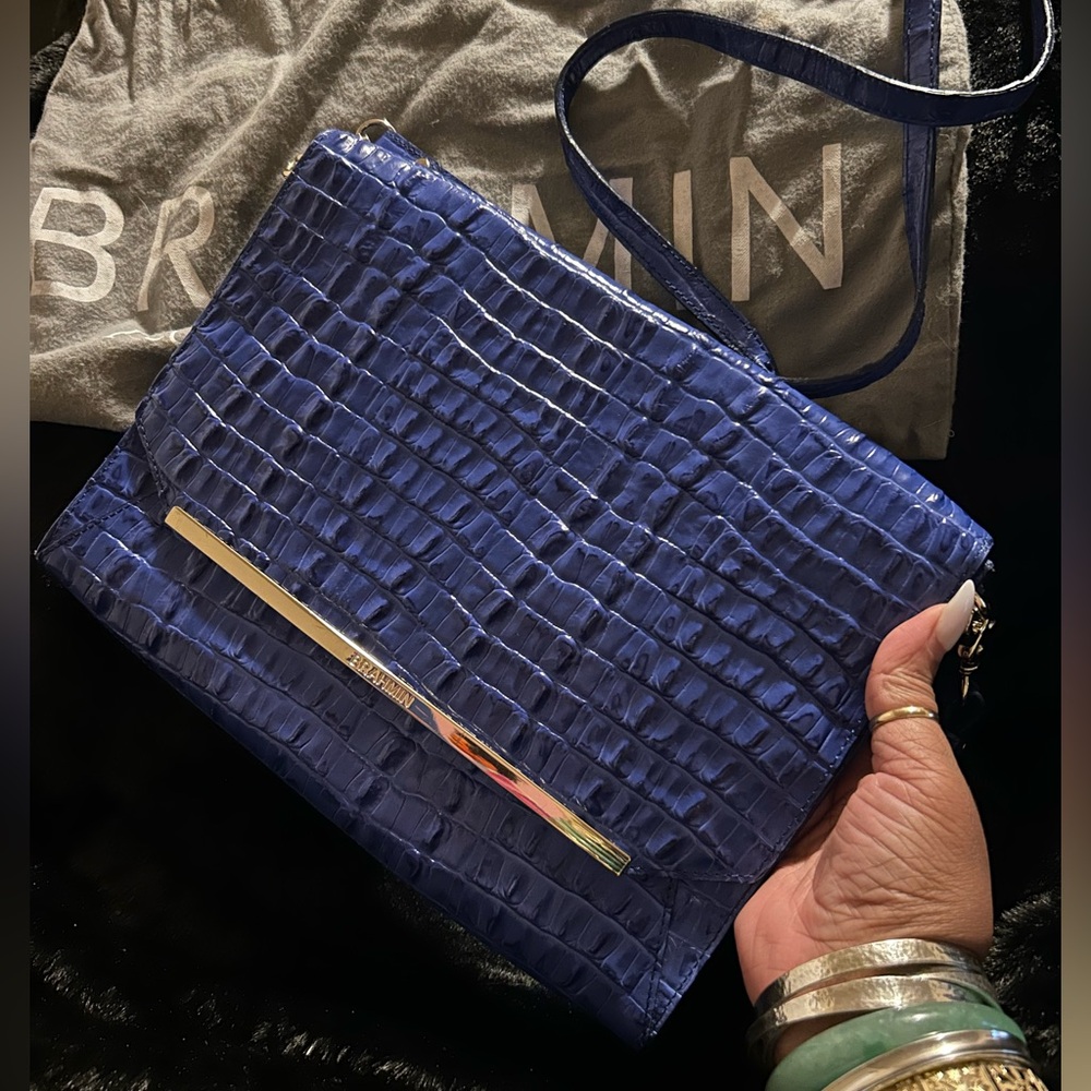 Leather Brahmin Clutch/ Crossbody/ Shoulder Bag